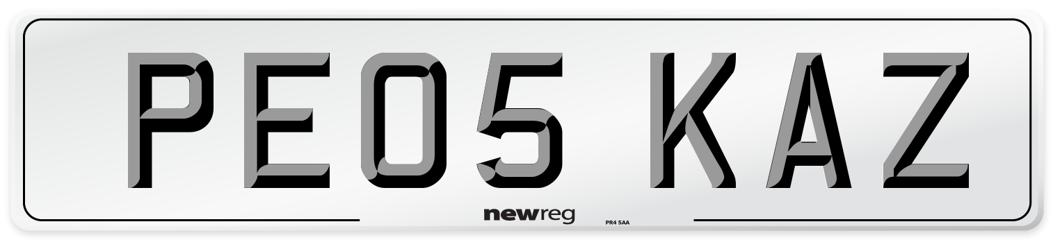 PE05 KAZ Number Plate from New Reg